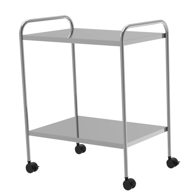 Mesa Auxiliar 400x600x800 mm Hospitalar em Aço Inoxidável com Alça